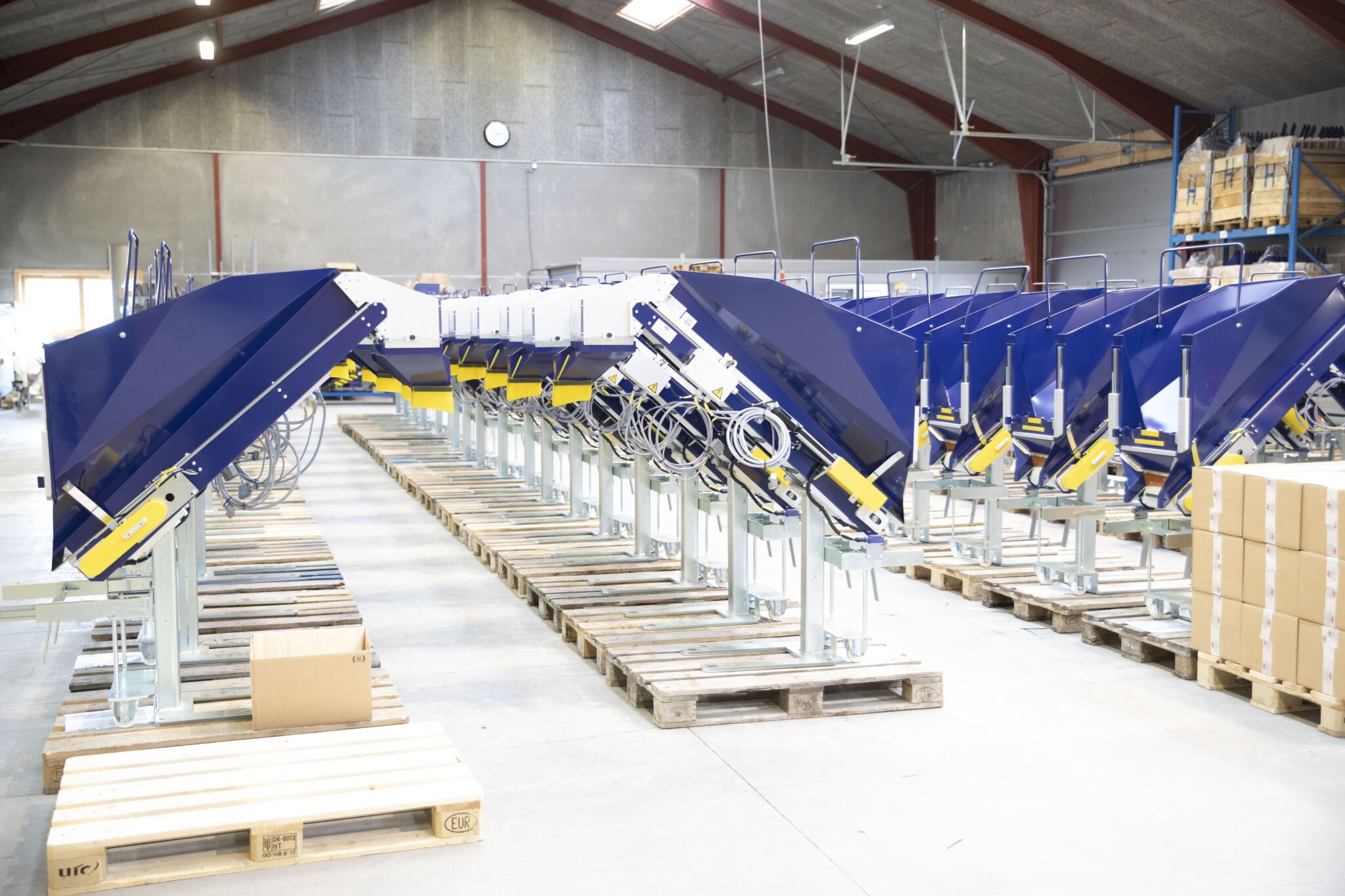 Finished conveyor systems lined up